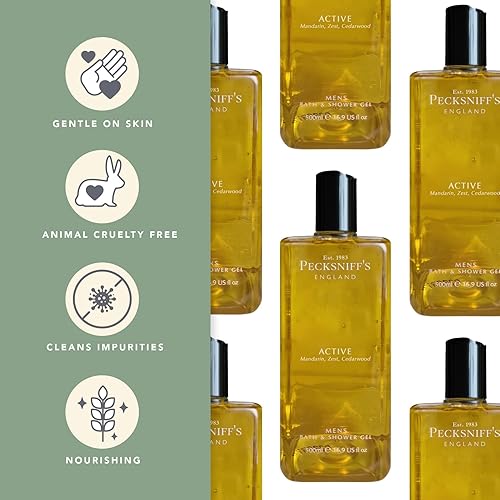 Miniatura 2 de Pecksniff's Gel de baño y ducha hidratante de lujo para hombre  Ducha de lujo con aroma cítrico Fougere  Gel de baño para hombre  Aroma activo