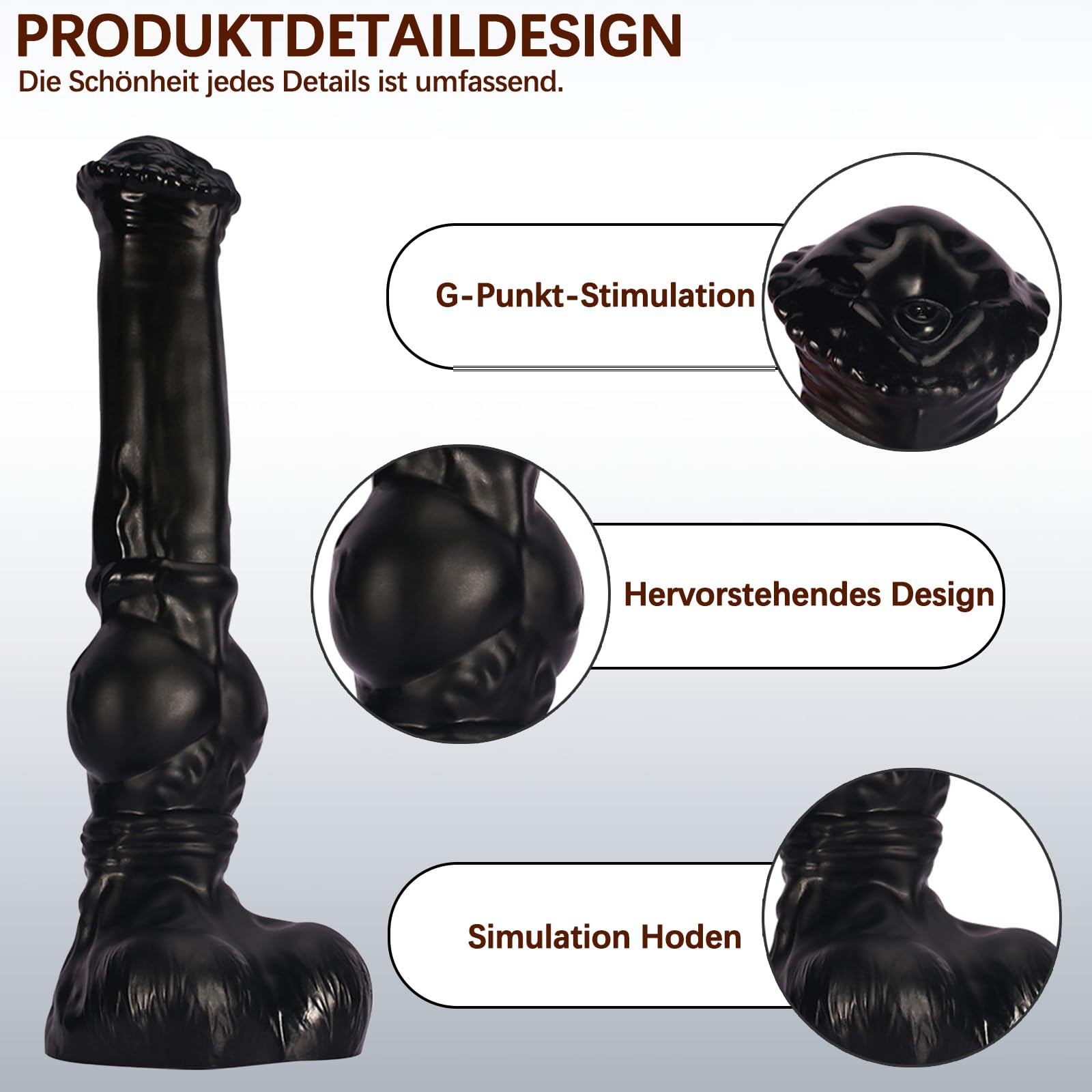 Dildo anale sex toy, coda di dildo gigante mostruoso fantasy, giocattoli anali stimolazione punto G per donne, anal plug masturbatore per uomini (M)