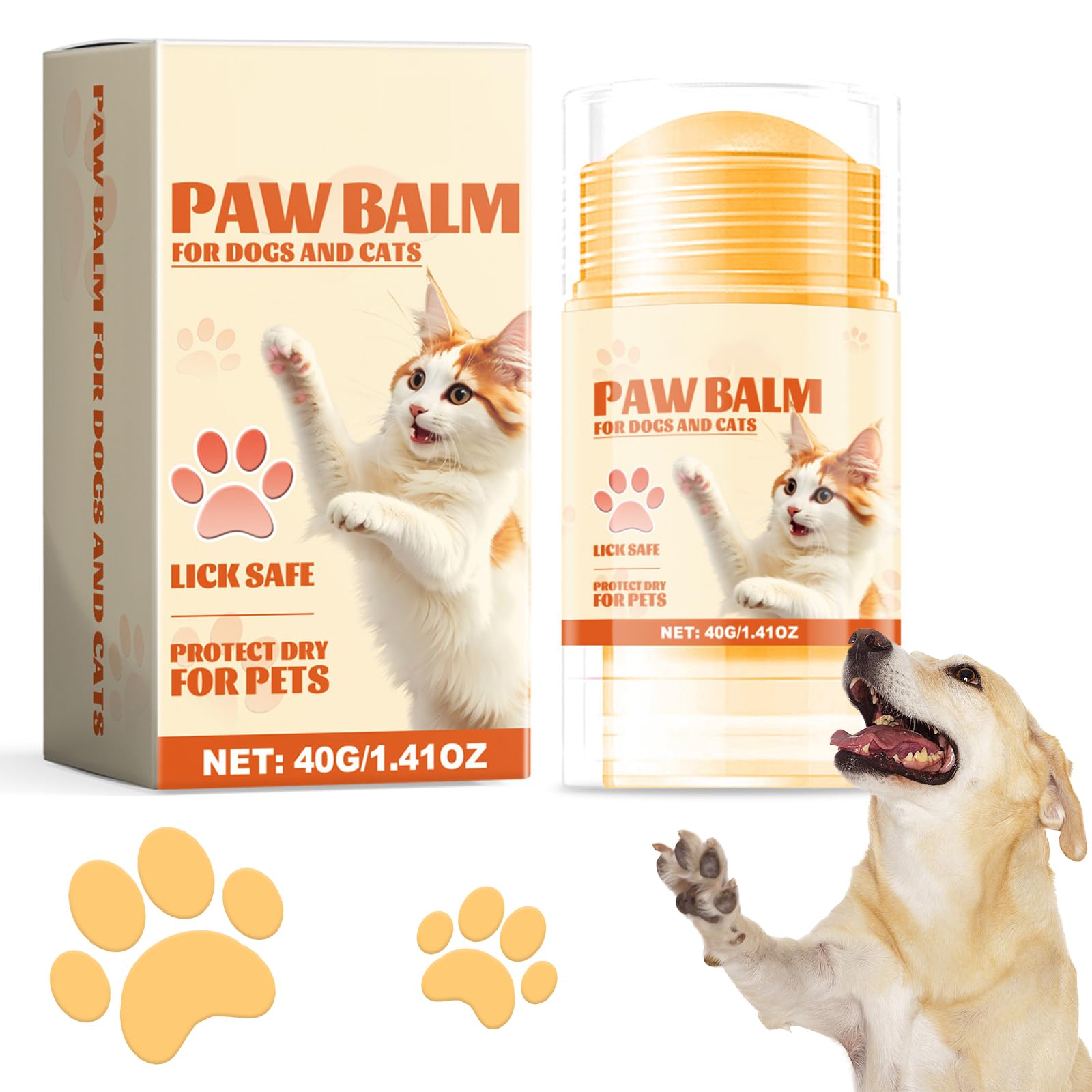 Dymeist Dog and Cat Paw Balm Stick, Paw Balm, Paw Balm for Dogs and Cats, Cat Claw Protection, Paw Moisturizer, Cracked & Damaged Paws, Paw Balm for Dog Care, Mild Paw Ointment as Dog Accessories