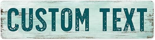 Miniatura 354 de Letrero Personalizado, Letrero de Calle Personalizado, 11 Colores de Fuente, 13 Estilos de Fuente, 4 Opciones de Agujeros, 22 Tamaños, 6x24 Madera