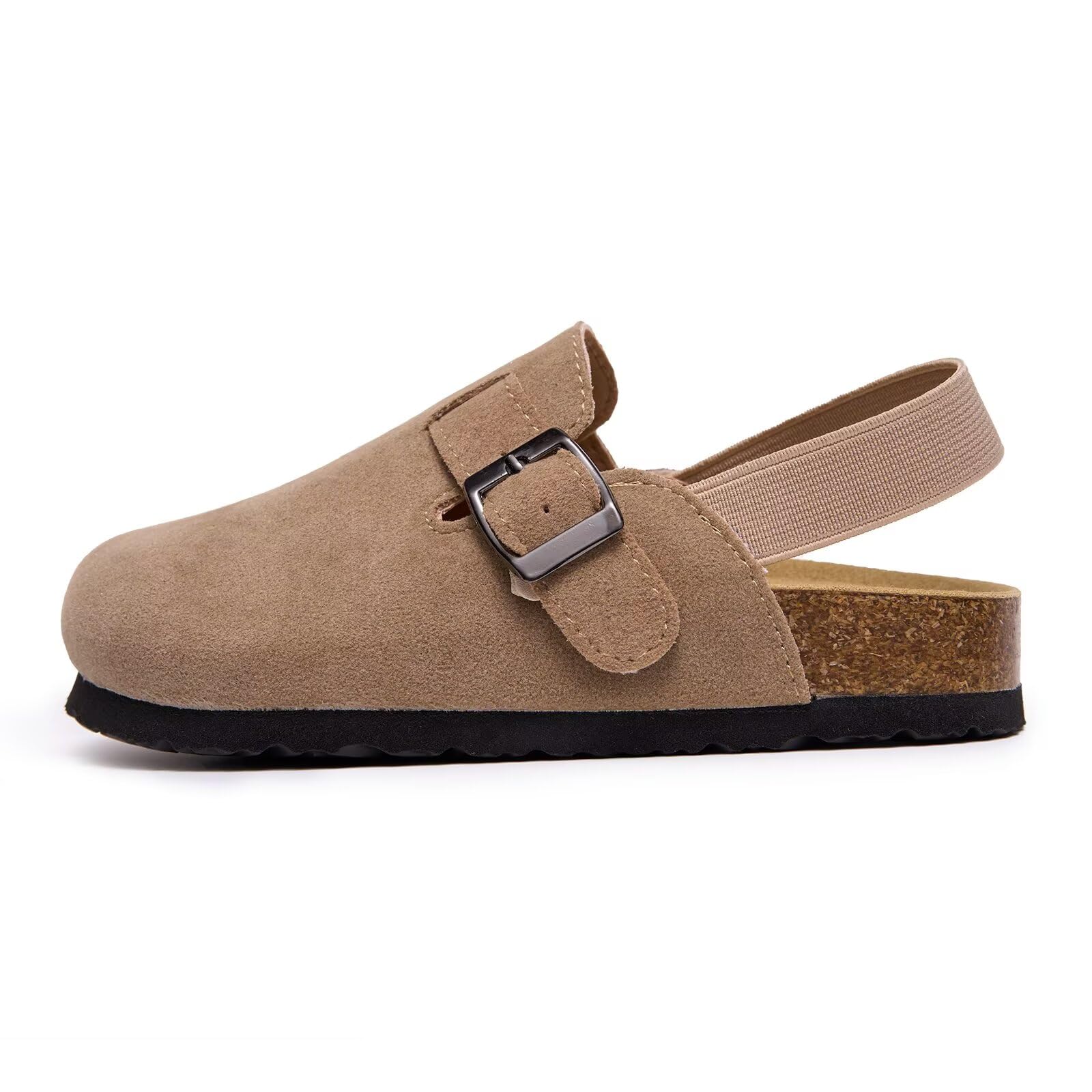 Cork Suede Clogs for Toddler Kids Boys Girls Mules Potato Slippers Sandals Apricot