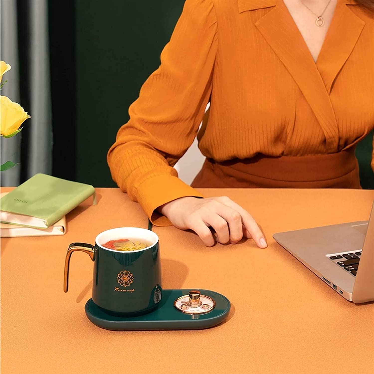 Calentador de café eléctrico, Calentadores de café Inteligentes for Escritorio de Oficina, Taza de Calentador con ajustes de Temperatura, Placa de Calentamiento más cálida, Calentador eléctrico