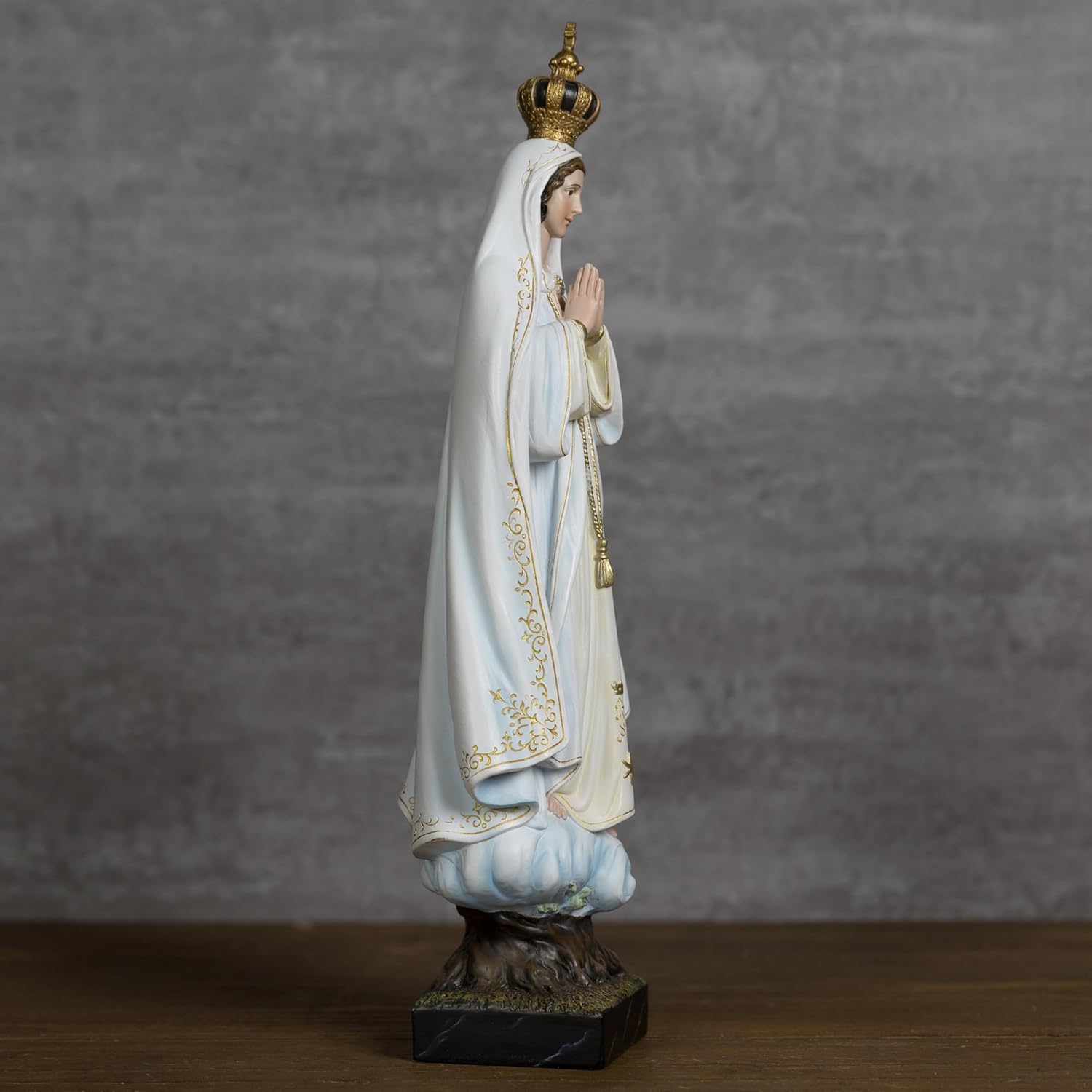 BC Catholic Our Lady of Fatima Virgin Mary Statue, 14.8" H Holy Mother Statue for Altar, Religious Gift Sacred Centerpiece for Home,Church, Hospital, Renaissance Sculpture Handpainted by Buildclassic - Image 7
