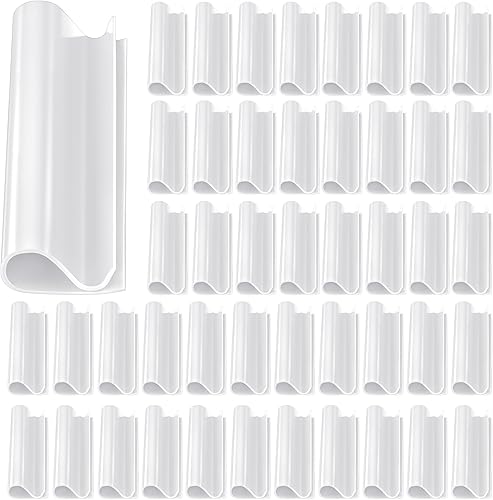 Clip de cubierta para seguridad de piscina, clip de cubierta de invierno sobre el suelo (blanco, 48 piezas)