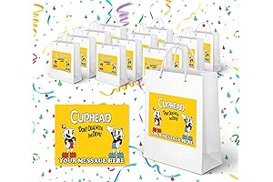 Cuphead Birthday Party Favors Decorations Small Gift Bag Label Stickers