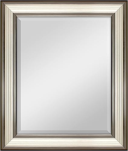 Miniatura 8 de MCS Ezra - Espejo de pared, grano de madera gris, 28.66 x 34.66 pulgadas