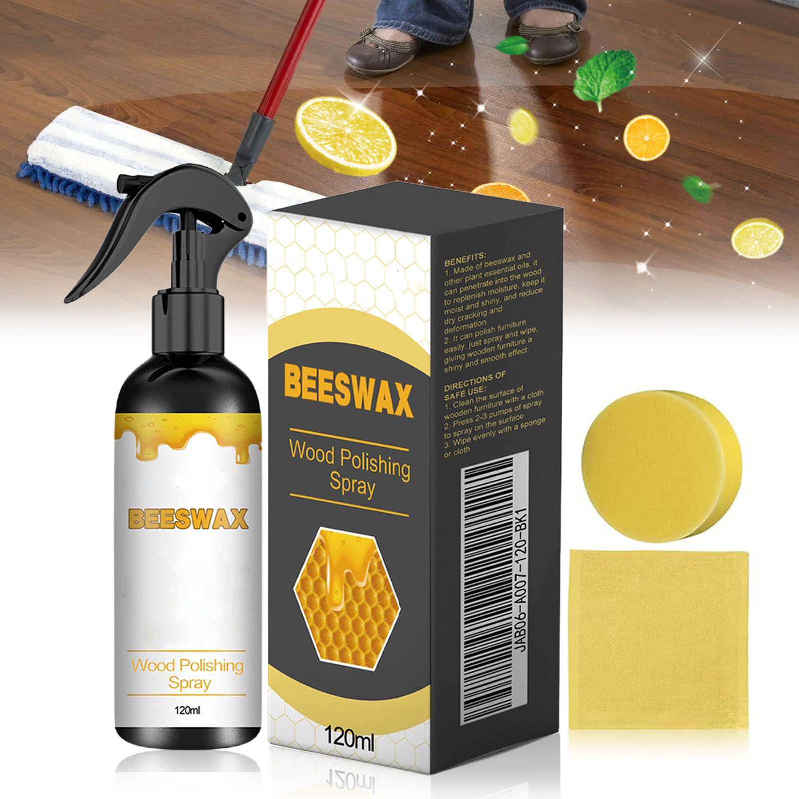 Natural Beeswax Care Spray & Restorer, 2025 New Natural Bees Wax Furniture Polish and Cleaner, Beeswax Furniture Polish for Wood, For Living Room,