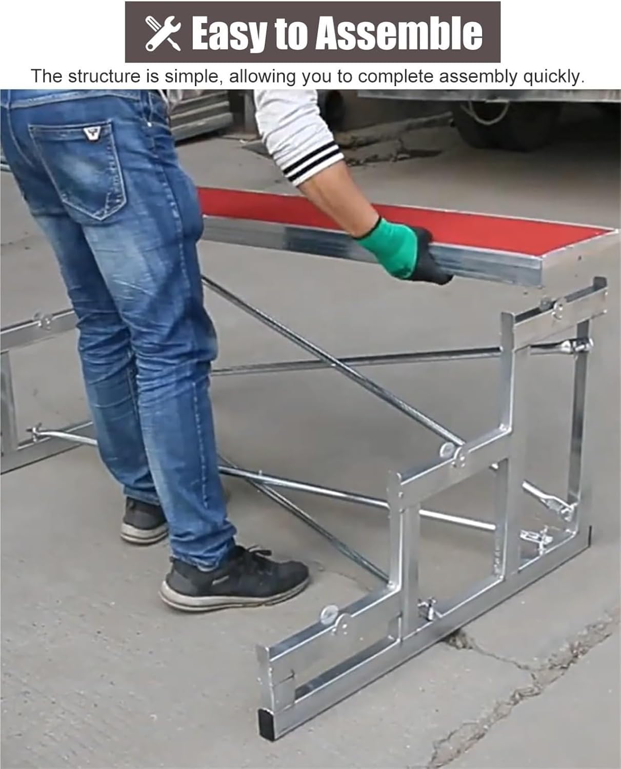 3-Level Choir Risers, Non-Slip Choral Step Stairs, Easy Assembly Lectern Stand for Presentations, Group Shots, Weddings & Performances - Durable & Multi-Functional (Style A)