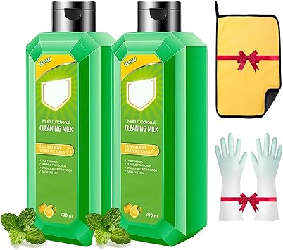 Cleaning Milk House Cleaner, Multifunctional Cleansing Milk, Heavy Oil Cleaner Stain, Bathroom Cleaning Supplies, Multi Functional Effective Cleaning Milk for Household Kitchen 2 pc