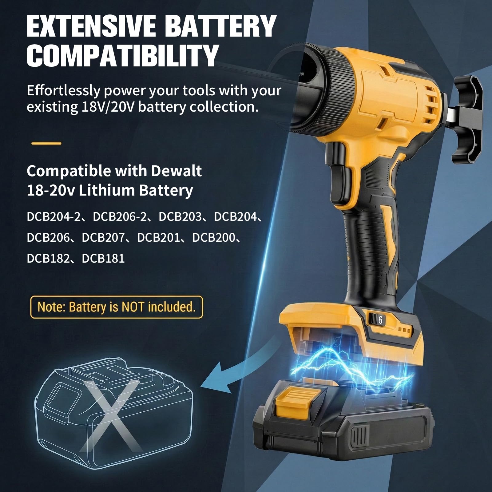 Pistolet à calfeutrer électrique sans fil compatible avec les batteries
