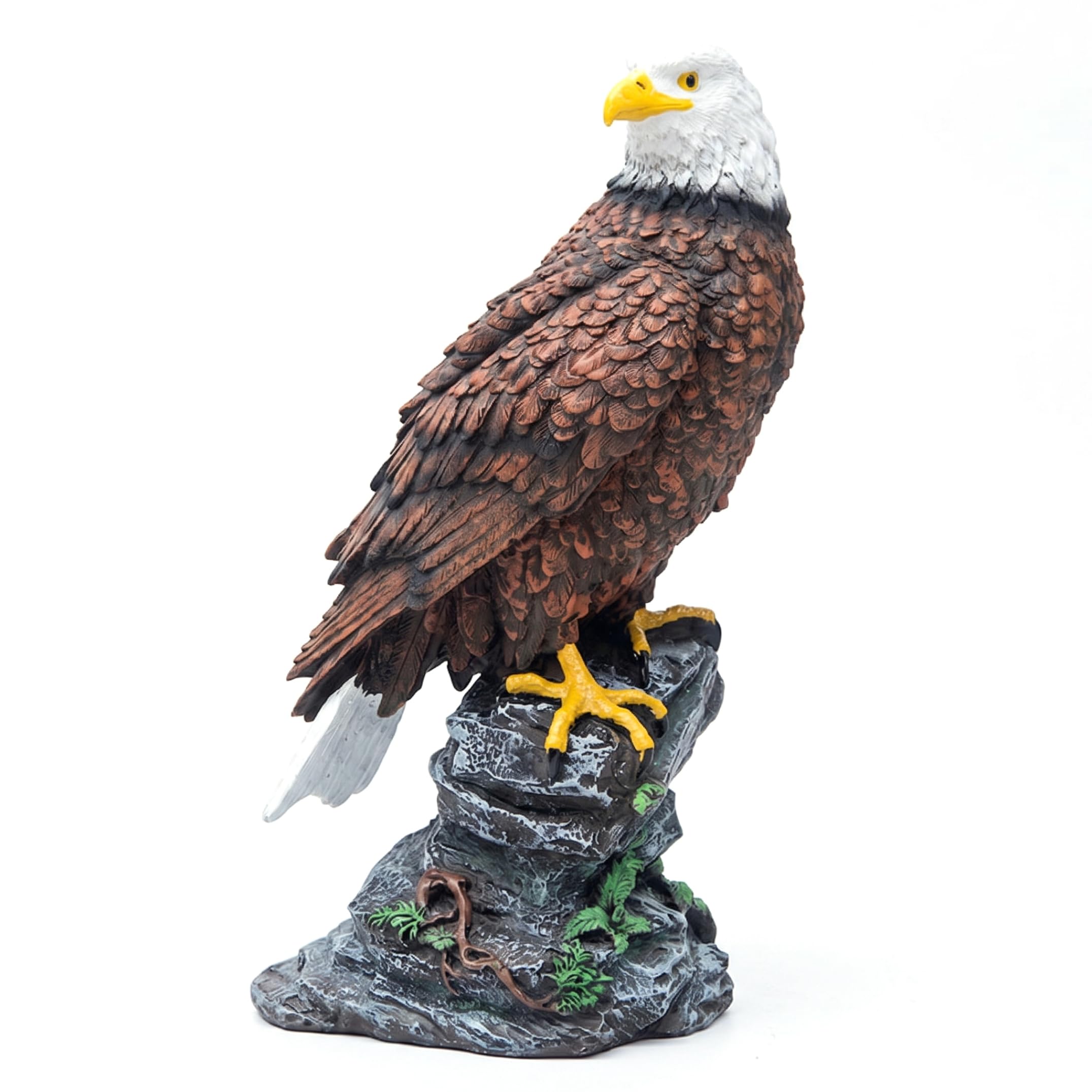Syutokul Bald Eagle Statue Lifelike Resin Eagle Statue Outdoor for Garden Yard Lawn Home Decor, Brown