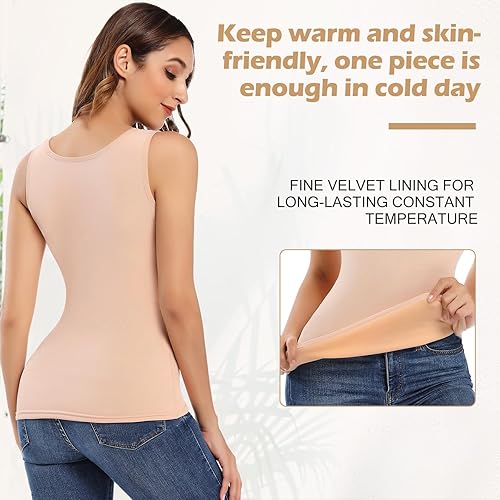 Miniatura 5 de JOYSHAPER Ropa interior térmica sin mangas con forro de capa base para clima frío invierno camisas térmicas largas camisetas térmicas