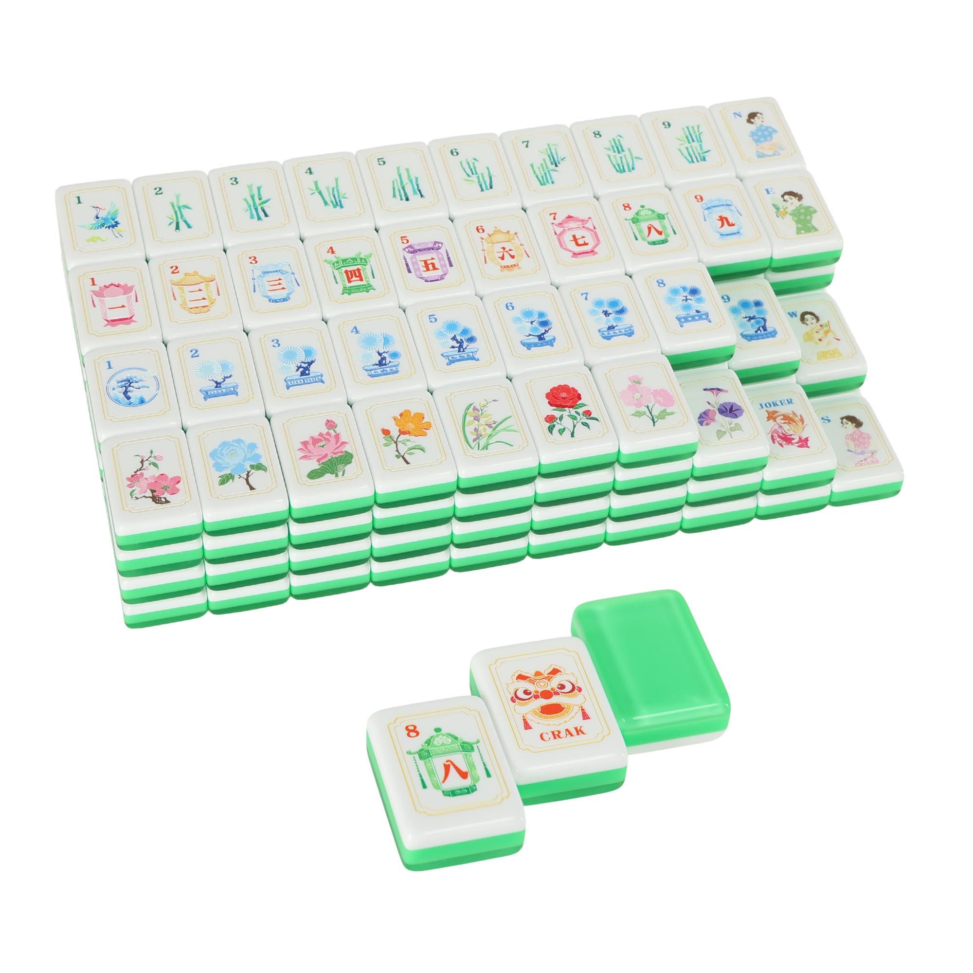 American Mahjong Lot de 160 carreaux acryliques avec sac de