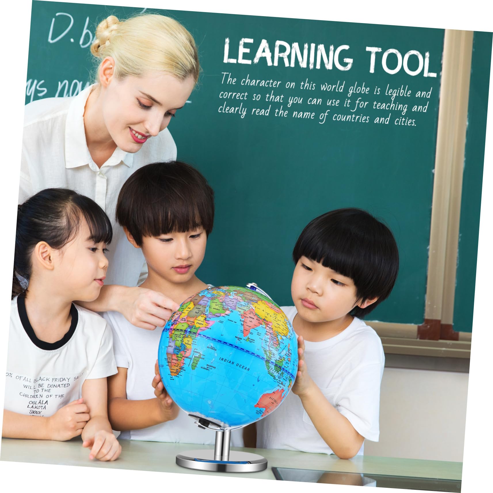 Globo Terráqueo Iluminado con Soporte Educativo para Niños