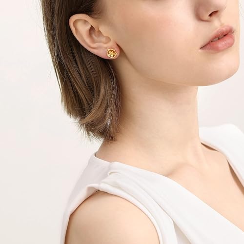 Miniatura 3 de CHOW SANG SANG Aretes de oro macizo 999 de 24 quilates con rosas reales para mujer 93269E (se venden solo, no un par), Metal, No es una piedra