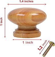 Vista 3 de Cosmos 6 tiradores redondos de madera con forma de hongo para cajones