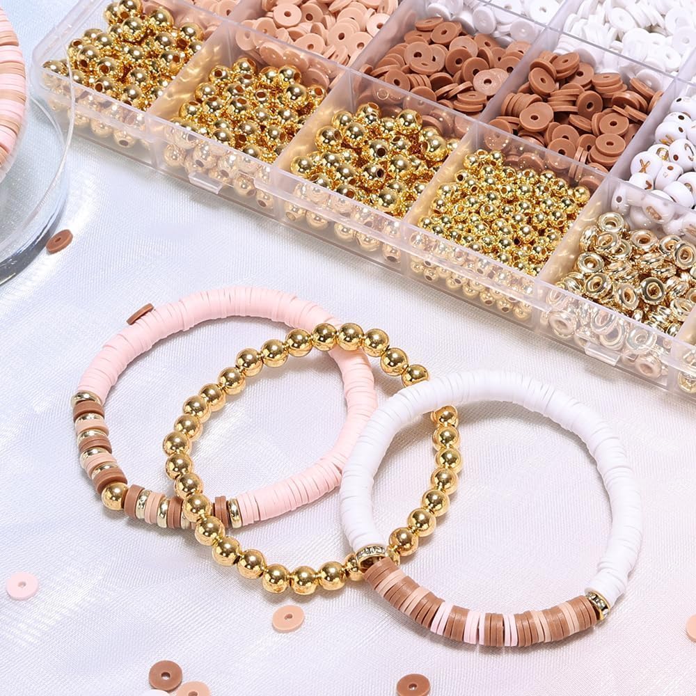 ONISHOMES Kids and Girls Jewellery Making Kit DIY Bracelets, Necklace, Rings and Hairband Making Kit and Creative Activity for Kids and Girls (Brown)