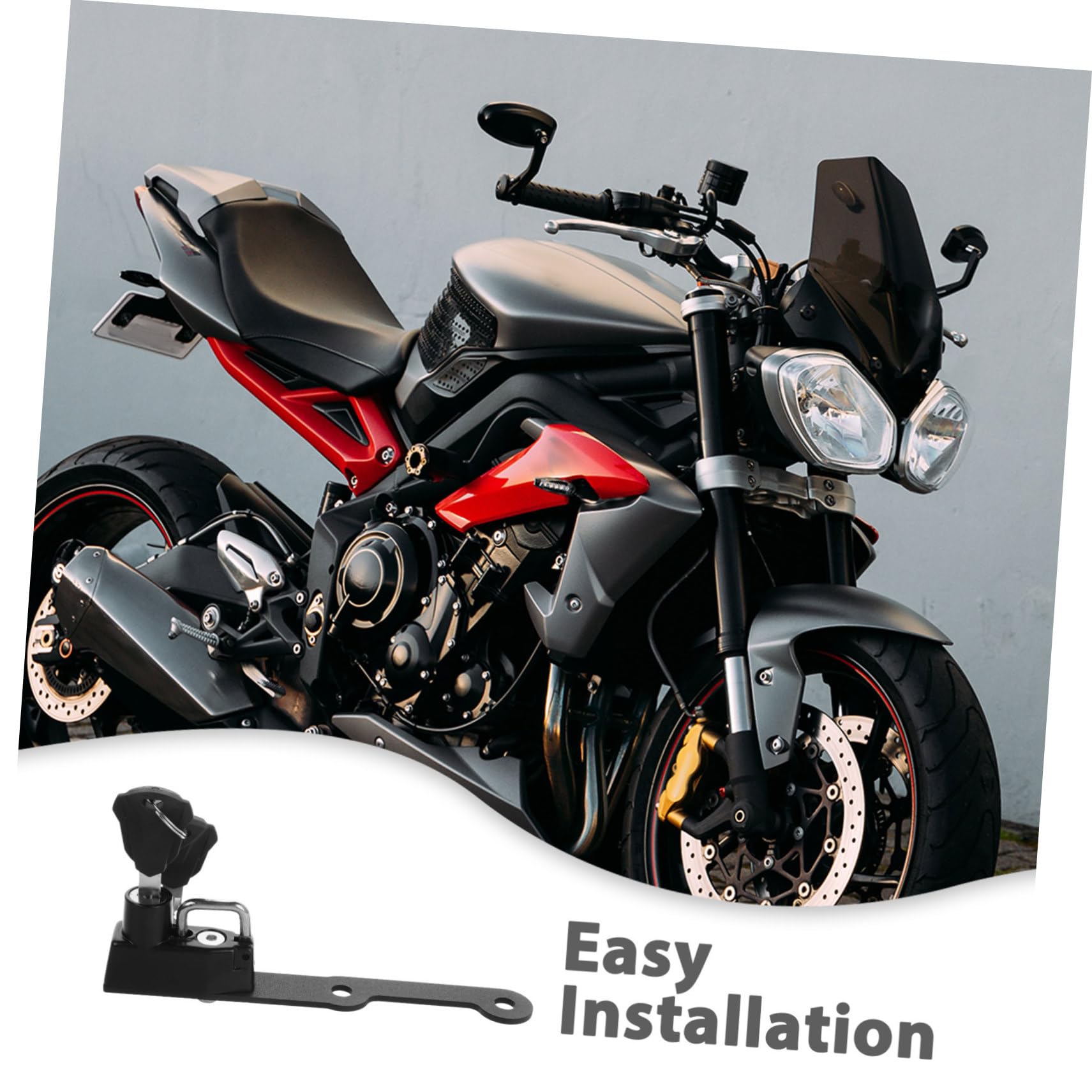 TOPBATHY Lucchetto Danni Moto Antifurto per Nero Metallo Casco in Installazione senza Sicurezza Affidabile per Modello Sportivo