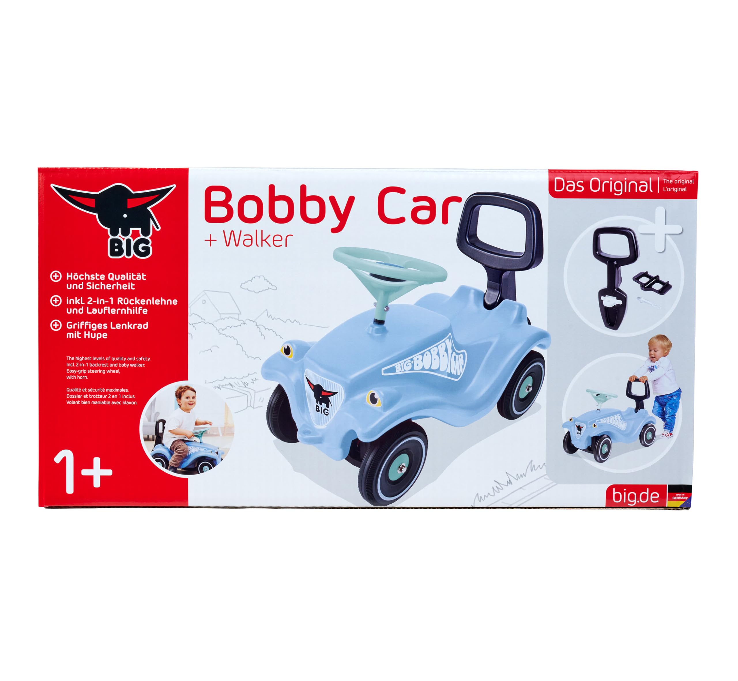 Big Bobby Car Classic Bundle - Childrens Vehicle For Boys And Girls Classic Ride-On Vehicle Up To 50 Kg Including 2-in-1 Walker And Backrest For Children From 1 Year product thumbnail 8
