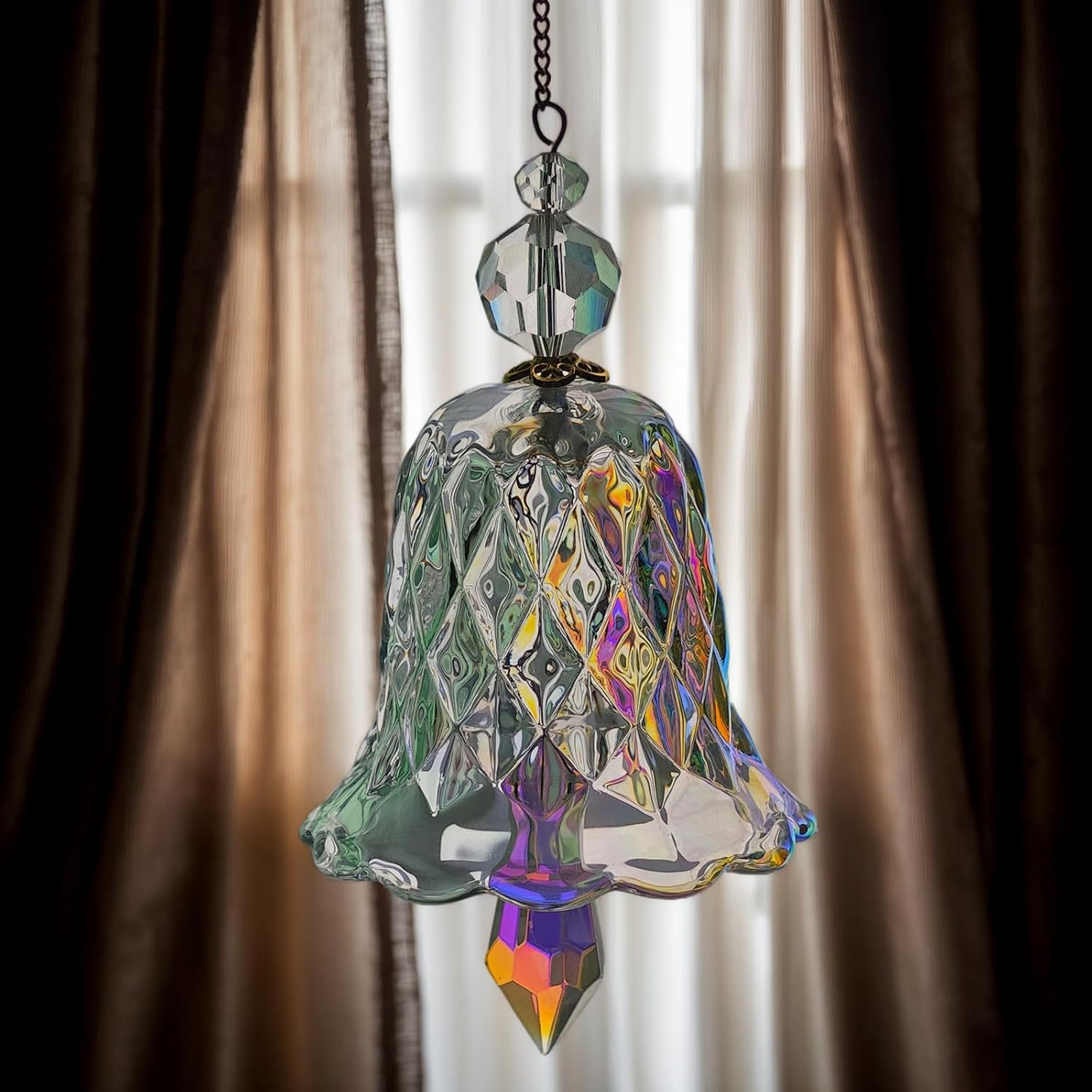 Rainbow Crystal Wind Chimes 2 Pcs,Crystal Suncatchers for Window Hanging Wind Chime Style Garden Sun Catchers,Gifts for Mom, Wife, Grandma Neighbors