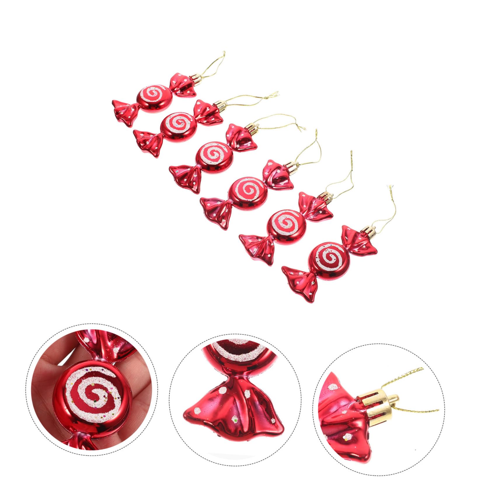 PRETYZOOM 30 Piezas Colgante de de Navidad Adornos de árbol de árbol de Navidad Dulces Colgando Colgantes navideños Christmas Tree Decorations Decoraciones navideñas Rojo