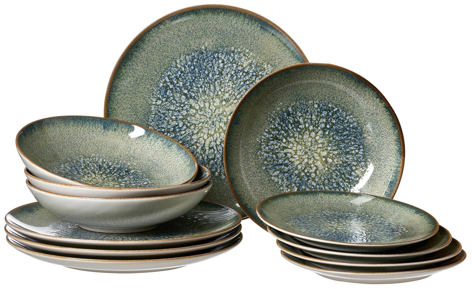Ritzenhoff & Breker Teller-Set Verde, 12-teilig, grün | Spülmaschinen- und mikrowellengeeignet