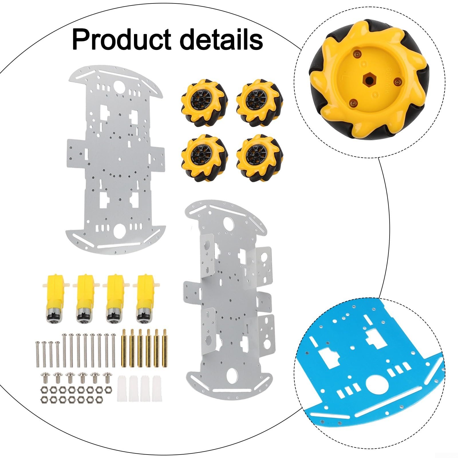 Para mecanum rueda robot coche kit 4WD para omni para mecanum