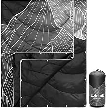 zzlamb Camping Blanket for Cold Weather,Outdoor Puffy Blanket Portable Down Alternative,Windproof Warm Cloak with Snaps,Cozy Quilt Backpacking Picnic RV Travel Plane Car Hammock Beach Climbing