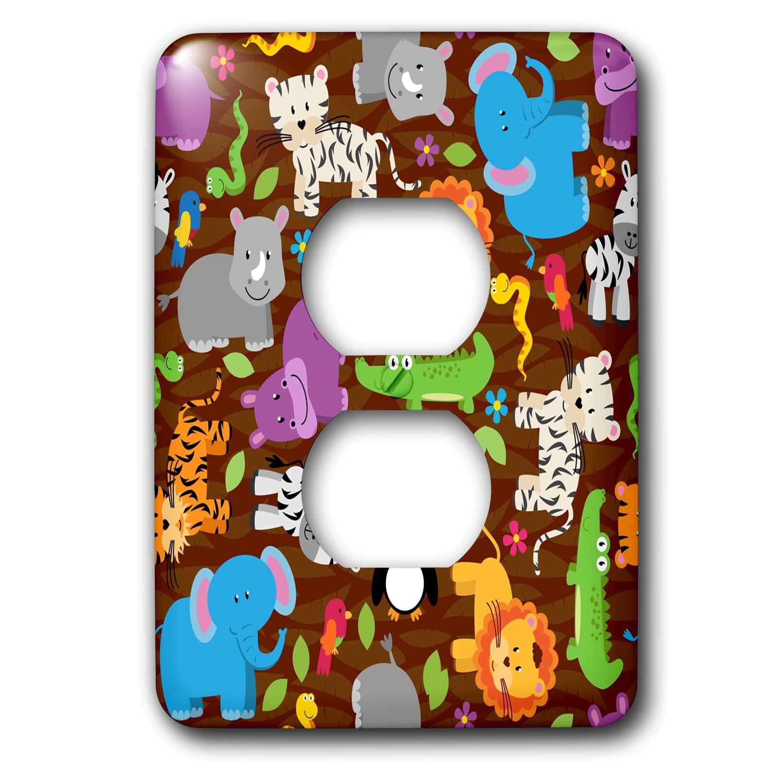 Lot de 2 prises feuilles de jungle 3dRose lsp_222360_6 multicolore pour votre décoration murale