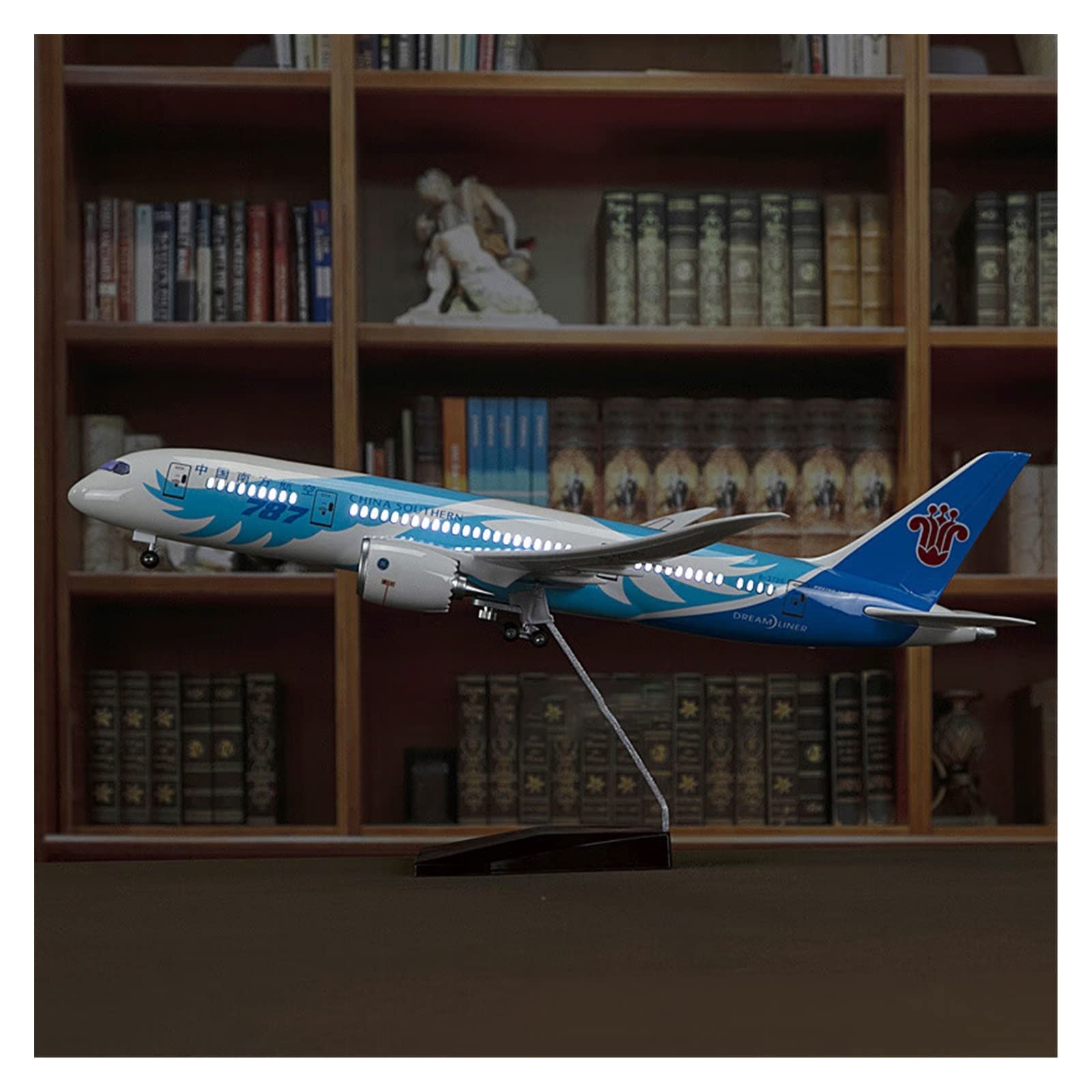 XJBTBA 1 130 Pasuje do Southern Airlines Boeing 787 Samolot Odlew ze stopu Model kolekcjonerski samolot Prezent Miniaturowy zestaw hobbystyczny (wersja standardowa (bez świateł))