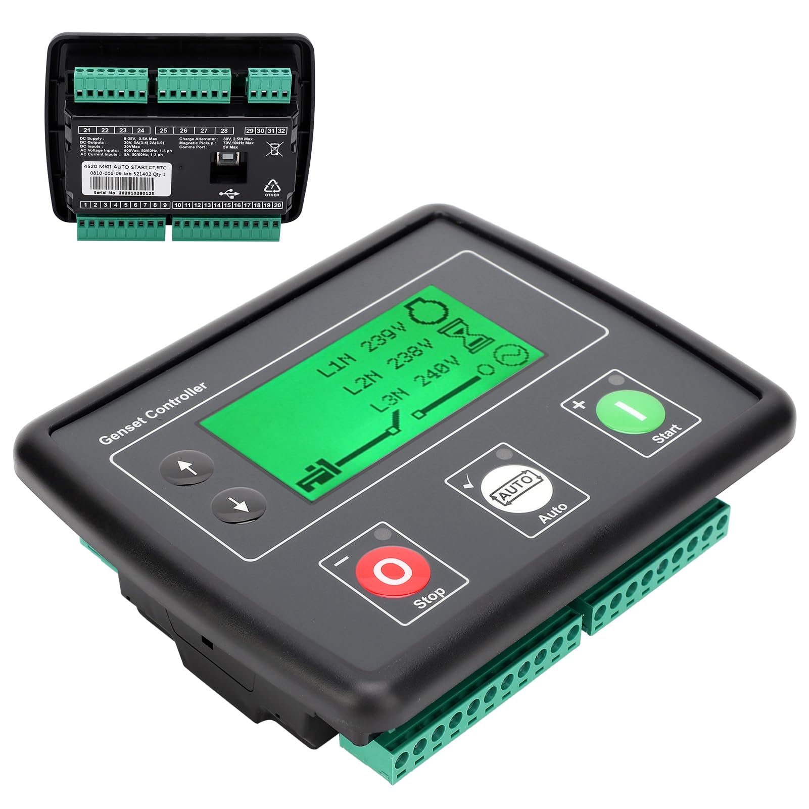 Generic Controlador de Falla de Red Automática DSE4520, Módulo de Control de Generador Diésel de Arranque Automático para Suministros Industriales