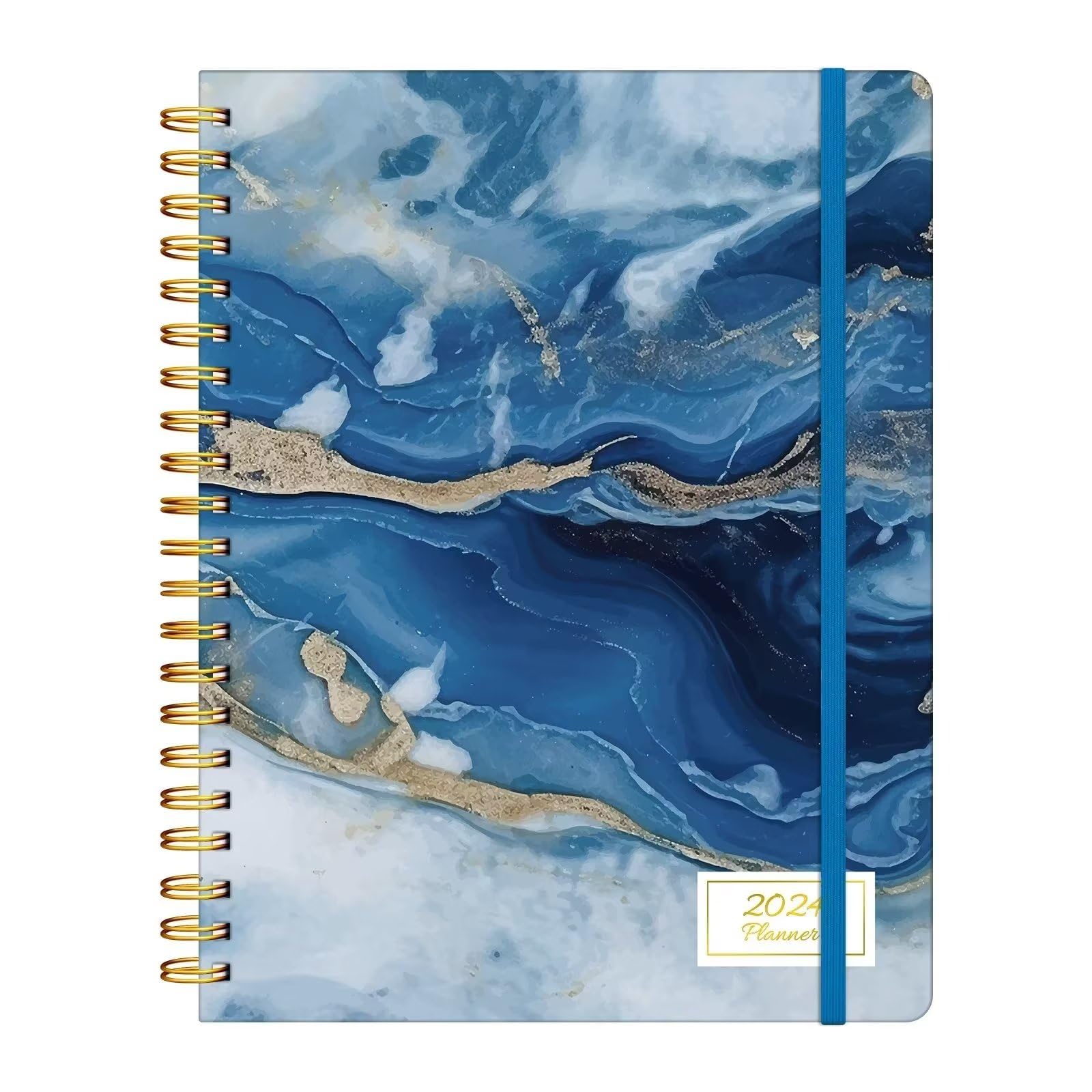 2024 Planner Large Weekly and Monthly, 8.5" x 11" Spiral Daily Planner 2024, A4 Agenda Schedule Planners & Organizers with Tabs from Jan to Dec.(Dark Blue)
