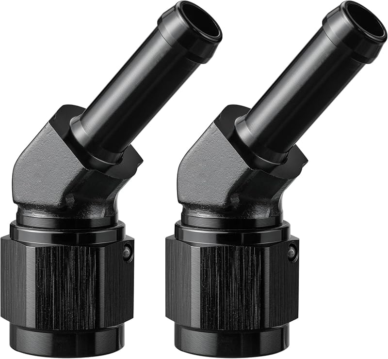 Conector de Mangueira 6AN Fêmea para Espigão 5/16" EVIL ENERGY 45° Giratório – 2 unidades