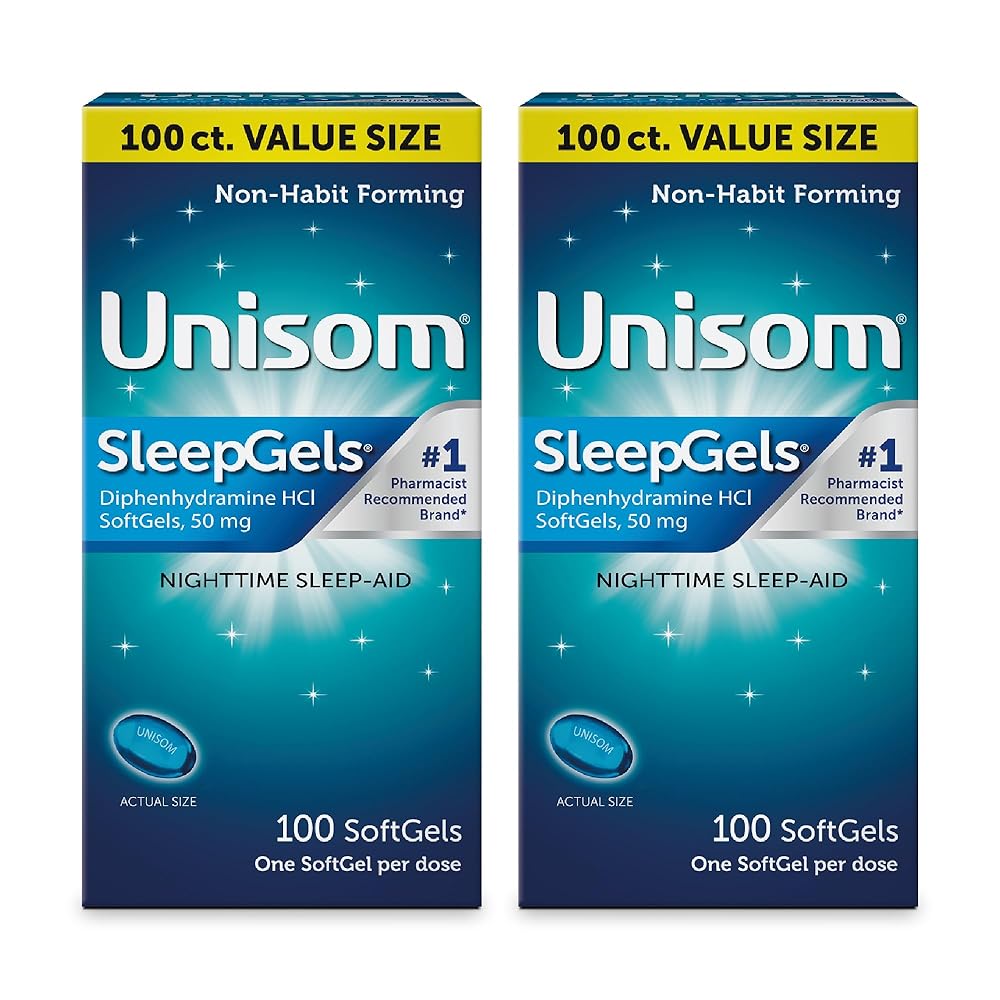 Unisom Nighttime Sleep-Aid Gels, Diphenhydramine HCI 50mg, 100 Count, 2 pk