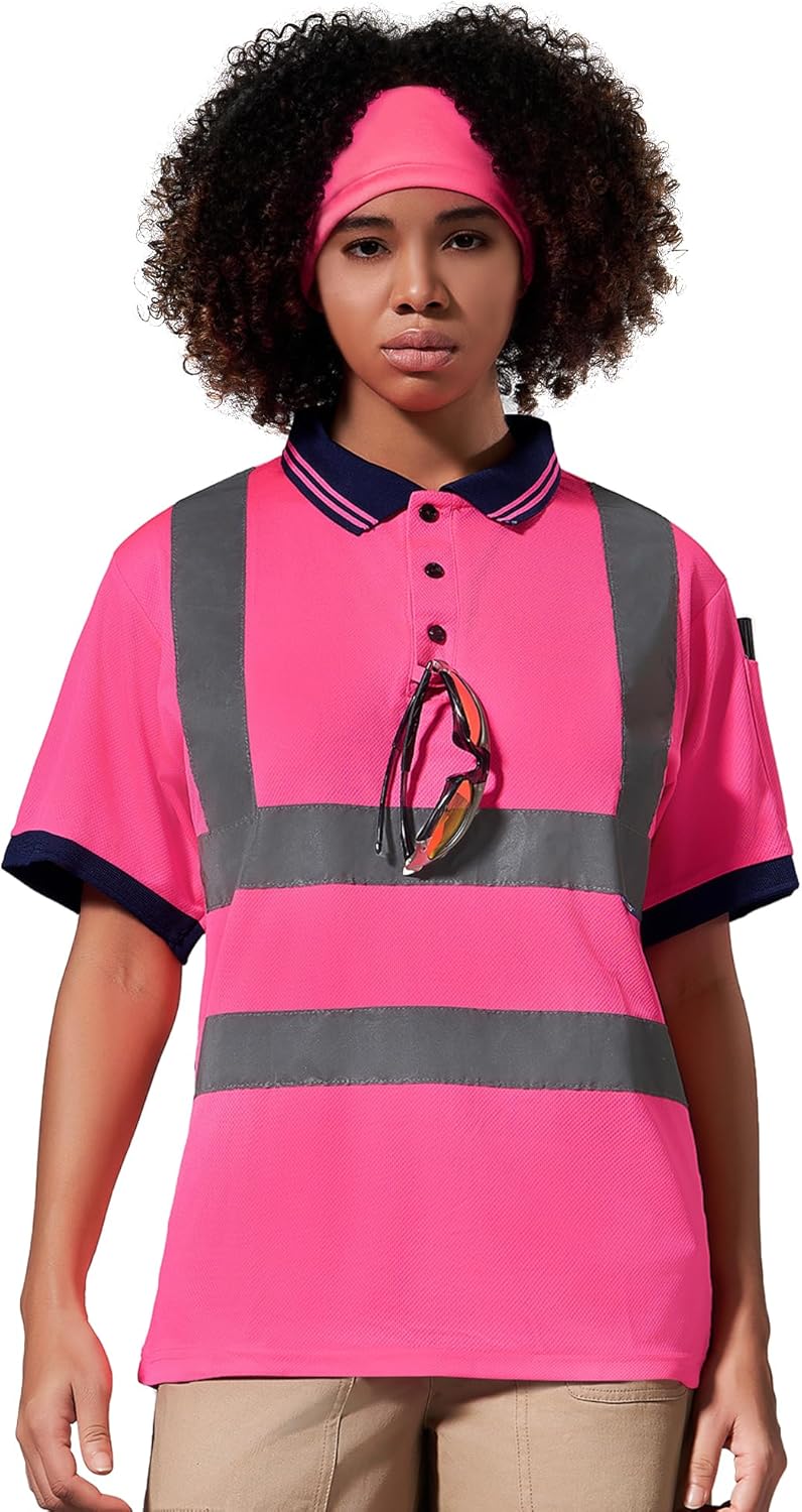 AYKRM High Visibility Security Polo Shirts neon Construction Work Shirts