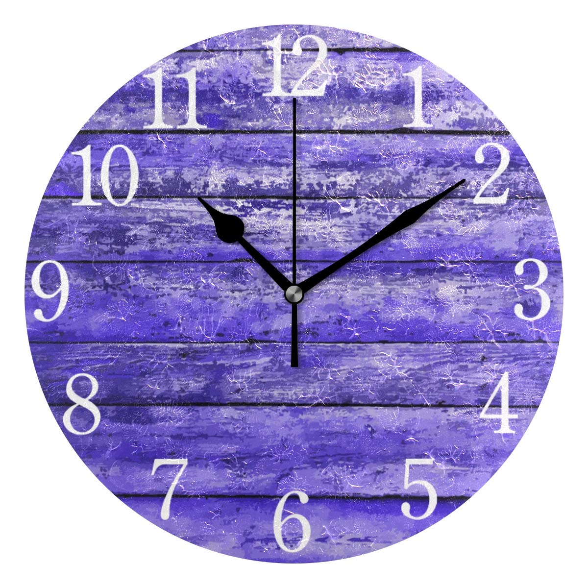 Orologio Da Parete Rotondo Mnsruu In Legno, Silenzioso (Non Ticchetta), 24 Cm, Design Con Pittura A Olio, Per Soggiorno E Camera Da Letto