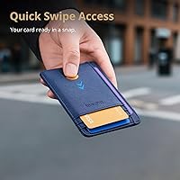 Vista 41 de Buffway - Billetera delgada minimalista de cuero con protección RFID para hombre y mujer Café Lichee