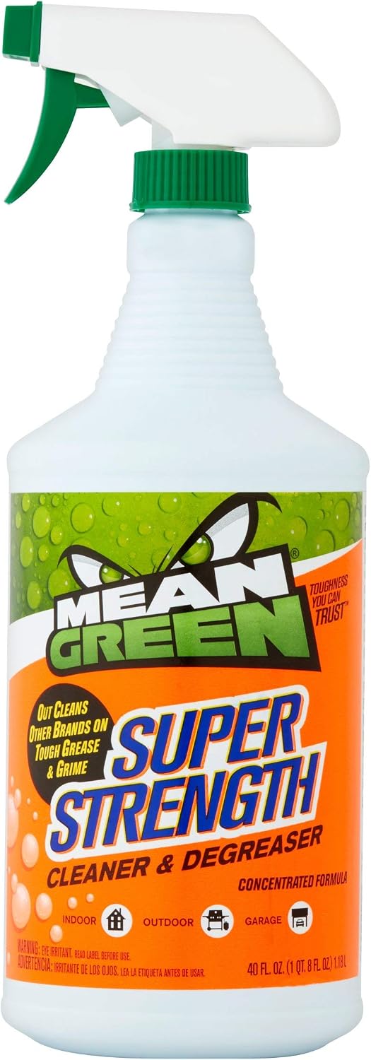Mean Green Super Strength Multi-Surface Cleaner & Degreaser | Concentrated Formula | Contains No Acid, Bleach or Ammonia | Fights Tough Stains - 40 Ounce Bottle (Pack of 2)
