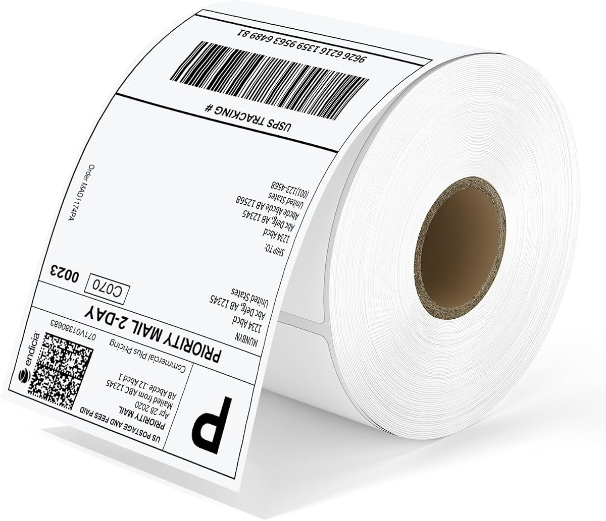 MUNBYN Thermal Shipping Labels, 4x6 Labels for Printer, 500 Sheets/1 Roll | Commercial Grade, No BPA and BPS, Print Clear and Sharp, Strong Adhesive, Compatible with Most Thermal Printers