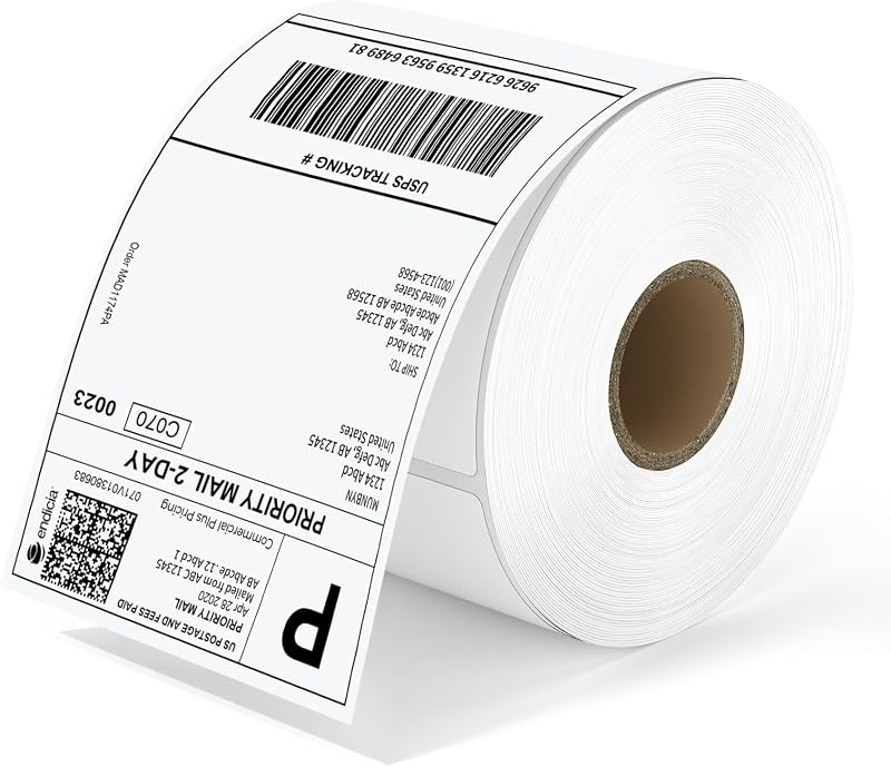 MUNBYN Thermal Shipping Labels, 4x6 Labels for Printer, 500 Sheets/1 Roll | Commercial Grade, No BPA and BPS, Print Clear and Sharp, Strong Adhesive, Compatible with Most Thermal Printers