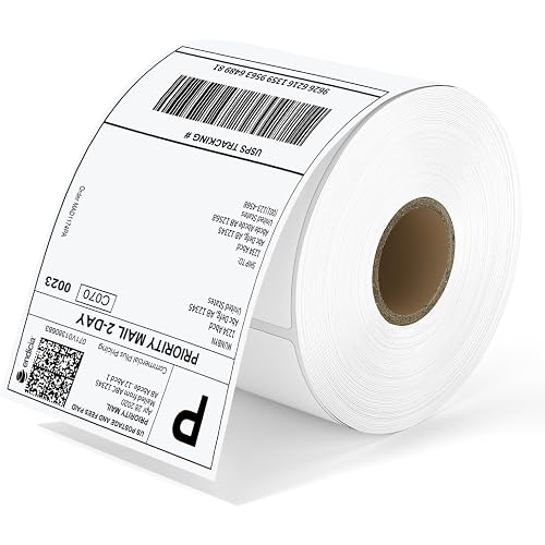 MUNBYN Thermal Direct Shipping Labels, 4x6 Labels for Thermal Printer, 500 Sheets/1 Rolls, Commercial Grade