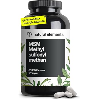 MSM Capsules, 365 Vegan Capsules, Laboratory Tested, 1600 mg, Methylsulfonylmethane (MSM) Powder per Daily Dose, No Magnesium