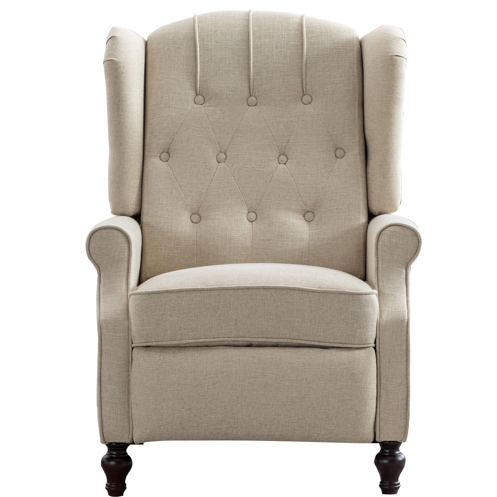 Wingback Recliner Chair with Massage and Heat in Beige