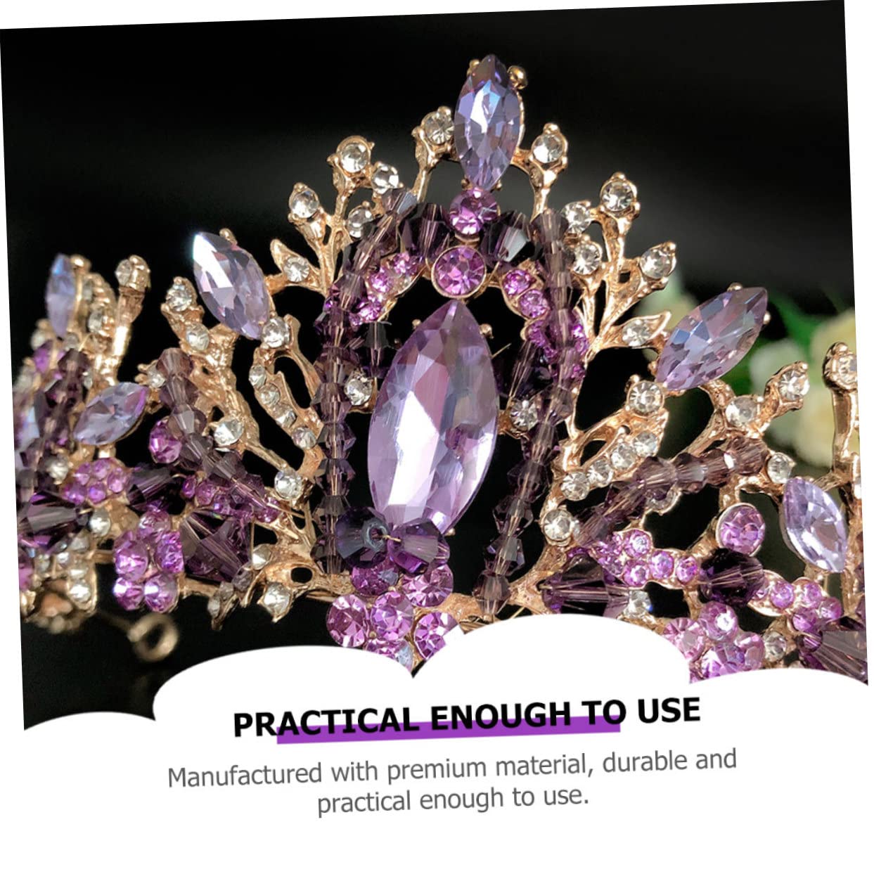 Didiseaon Tiara Princesa 3 Piezas De Cristal Morado Accesorios Para Mujer Joyas De Princesa Para Mujer Coronas De Cumpleaños Para Joya Para El Cabello Tiaras Góticas Moda Dama Pedrería
