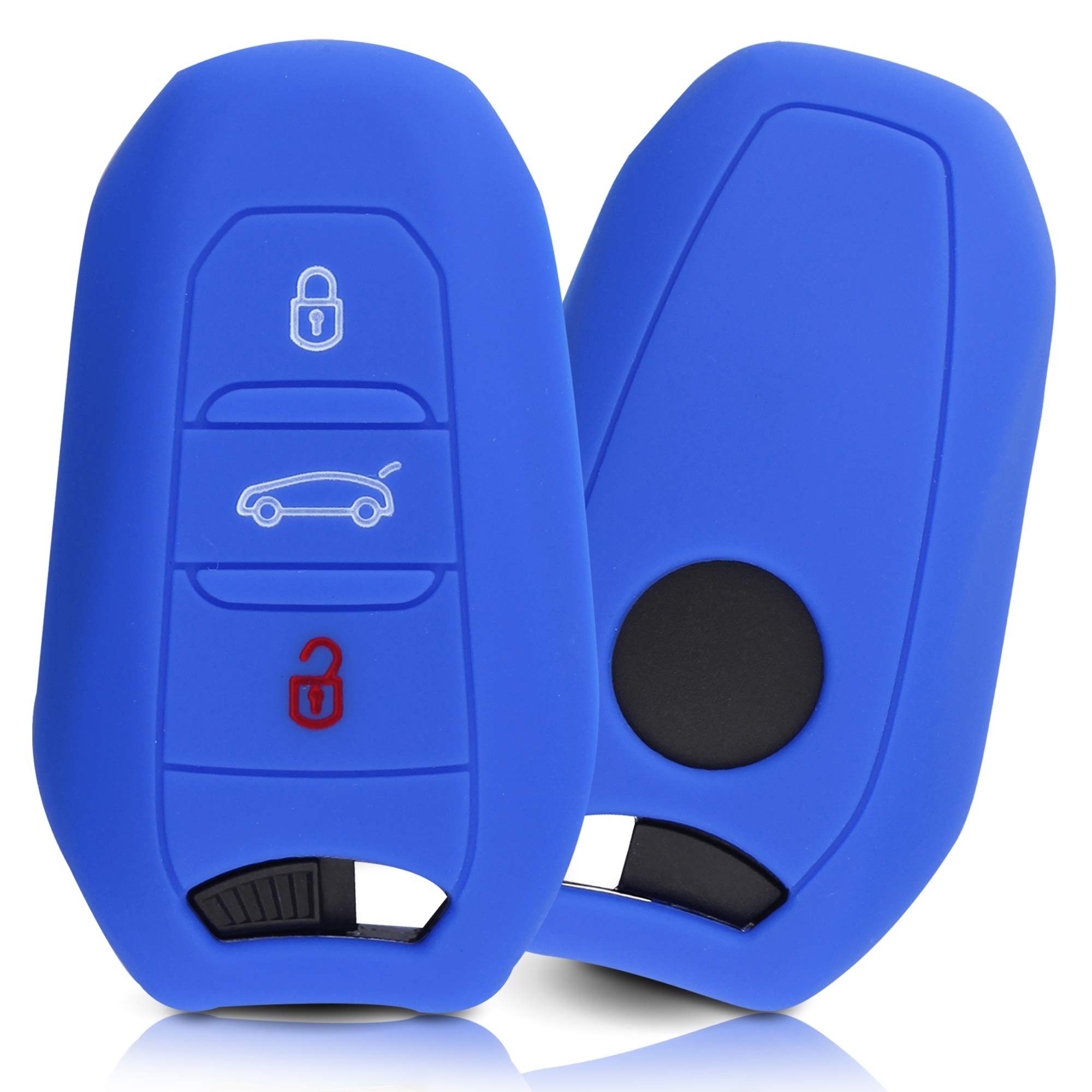 ASARAH Key cover compatible with Peugeot and made of PREMIUM silicone, protective cover for car key, cover for key type 3BKL - Sea Blue