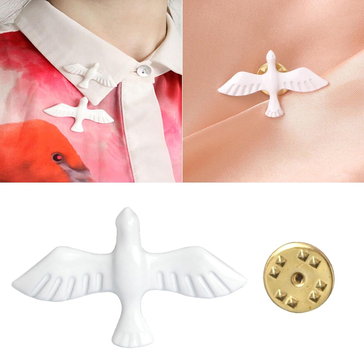 10pcs Stylish World Peace Brooch Set Elegant Peace Dove Lapel Pin Accessory Unique Brooch Collar Pin Jewelry Gifts image 2