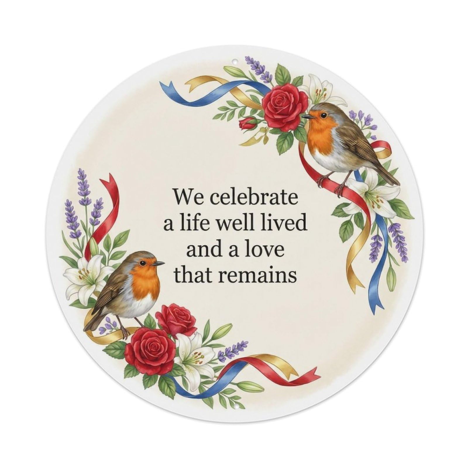 Okahys 8X8inch(20X20cm) European Robin Garden Sign Heaven Love Celebrate Metal Tin Sign