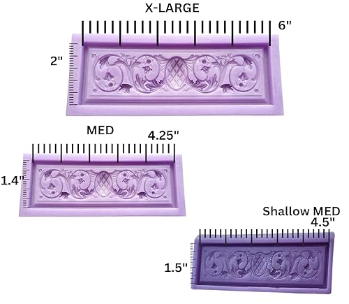 Miniatura 2 de Ornamental filigree rectangle #2 Silicone candybar chocolate mold, resin, fondant, wax and more. (random color) (X-Large)