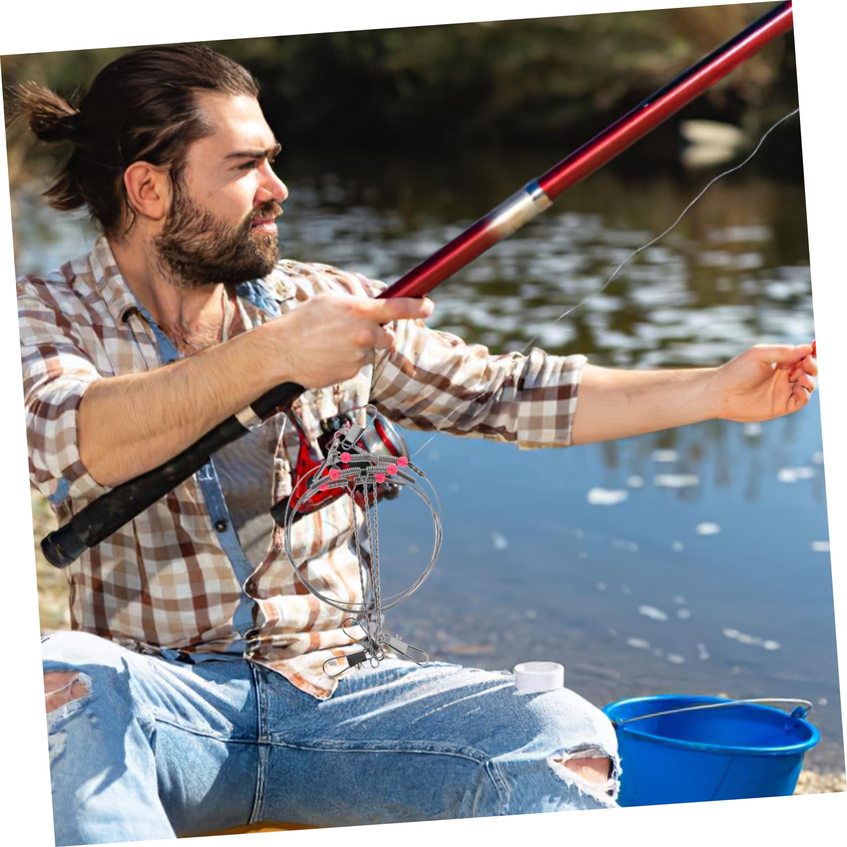 LIOOBO 2 Sets Fishing Lure Wire Set Stainless Steel Wire Rigs Swivels Snaps for Sea Fishing Rigs