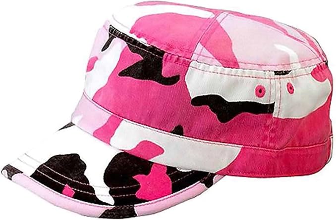 Luxury Divas Pink Camouflage Print Cotton Cadet Cap